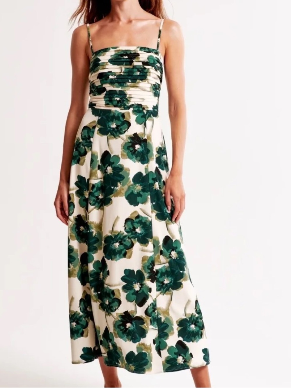 Abercrombie & Fitch Emerson Floral Maxi Dress Green Floral Medium
